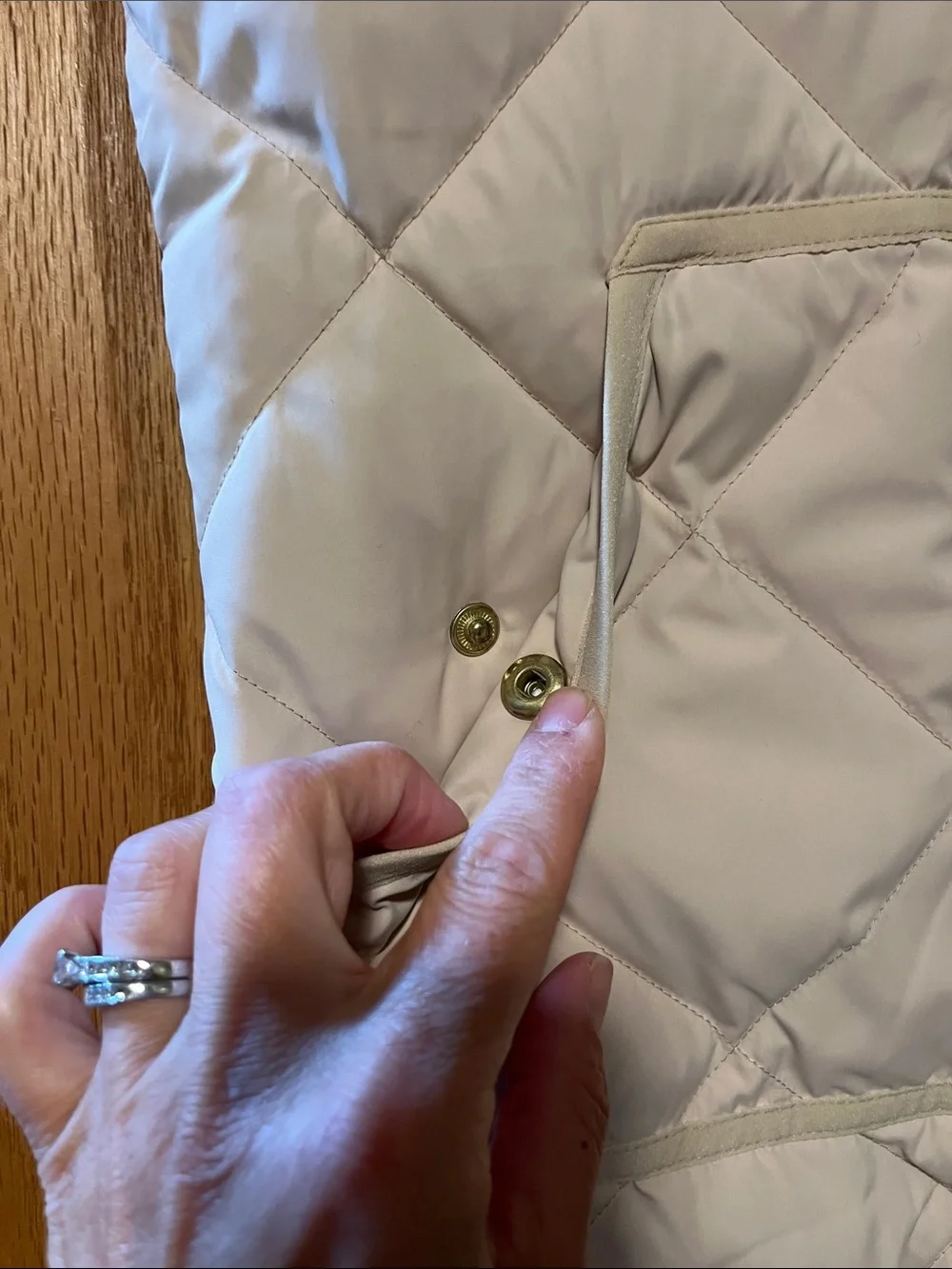 J. Crew Quilted Stand-Collar Puffer Vest in Light Beige